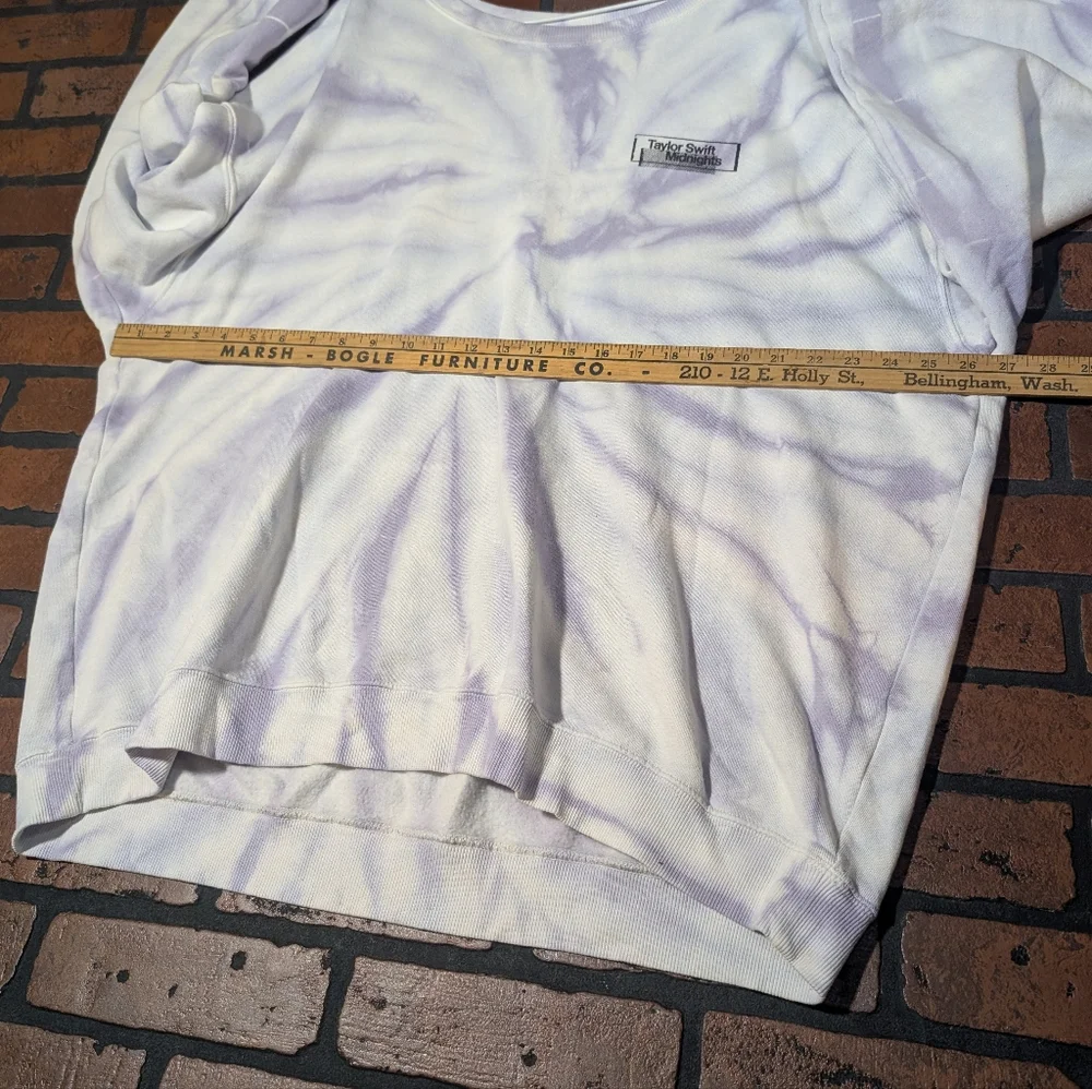 Taylor Swift Midnights Promo 3X Off Shoulder Crewneck Tie Dye Cozy Sweatshirt - Picture 9 of 13